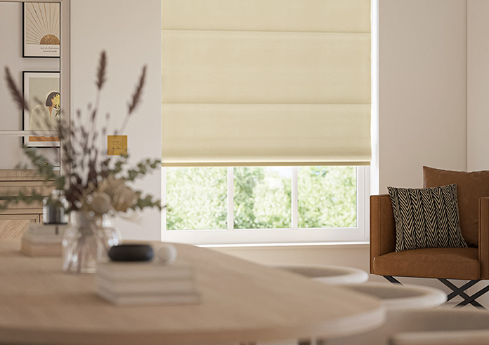 Ultra Luxe Velvet, Cream - Motorised Roman Blind - Image 5